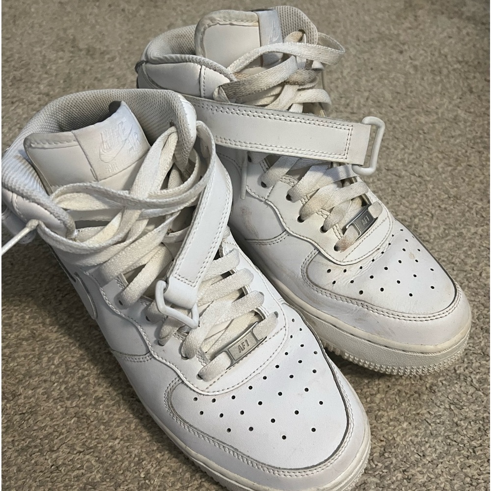 Mens Nike white af1 high top sneaker